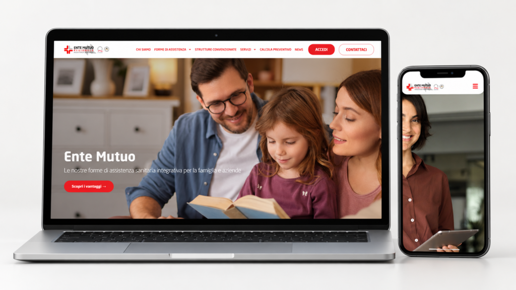 Nuovo sito Ente Mutuo su computer e smartphone.